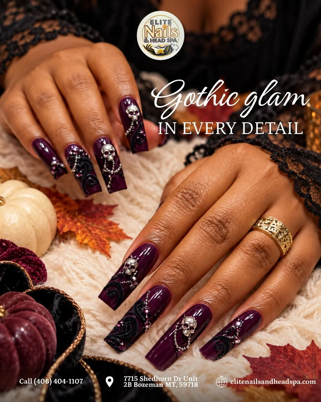Pastel Skull Nail Design Pastel Skull nail design idea
