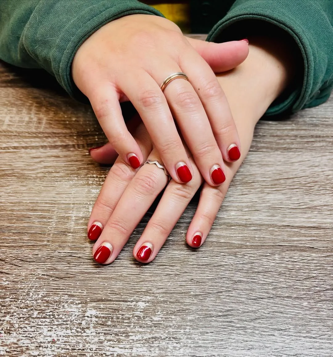 Pearl Reverse French Nail Design Pearl Reverse French nail design idea