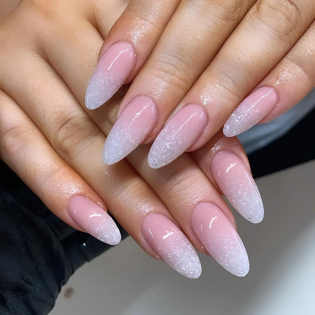 Ombre Gel Short Nail Design Ombre Gel Short nail design: lavender pink ombre almond