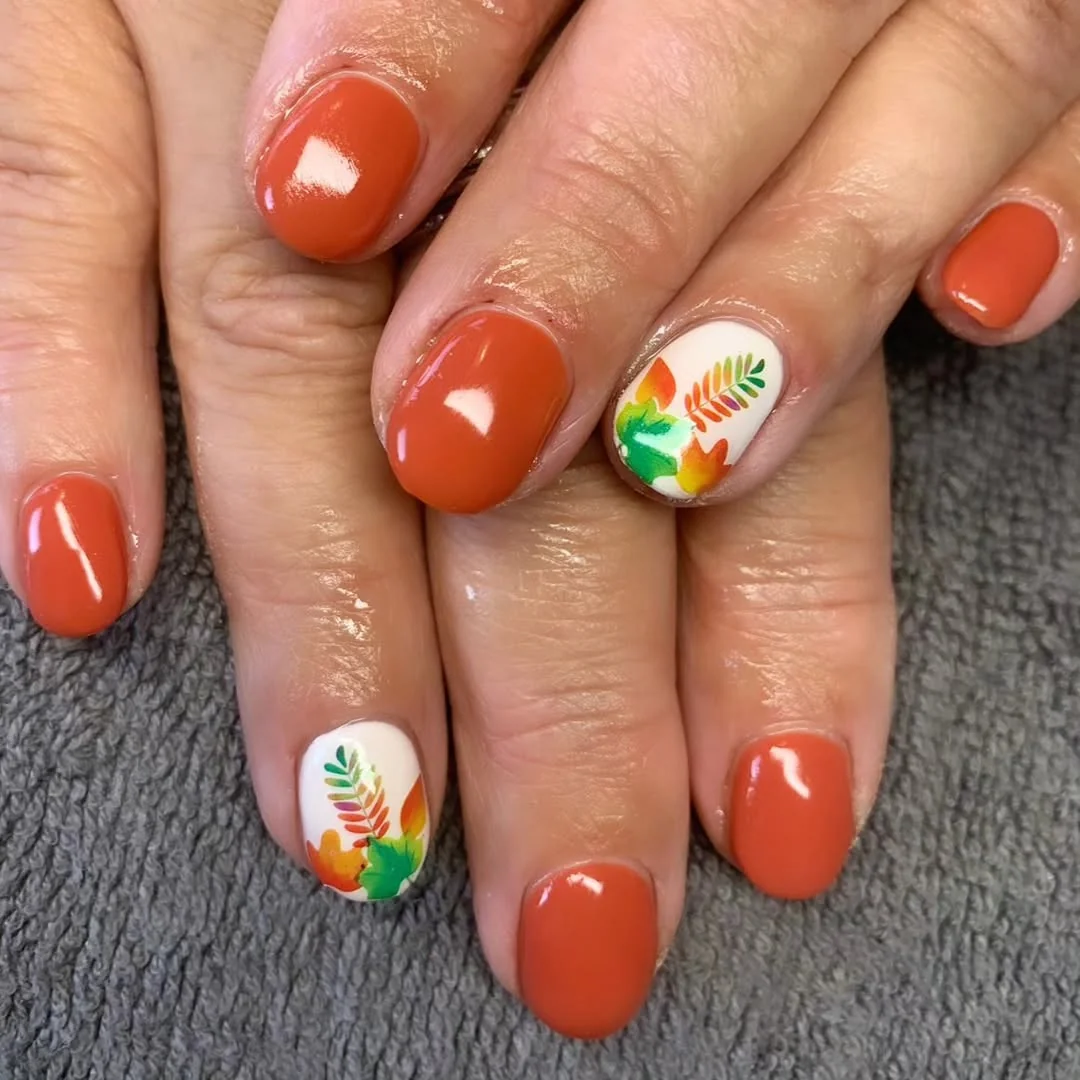 Matte Autumn Nail Design Matte Autumn nail design idea