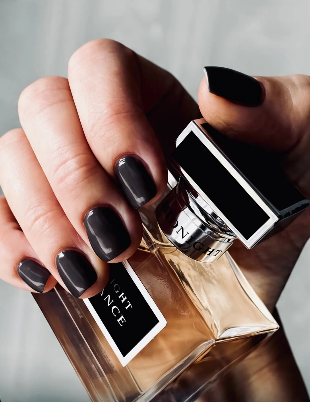 Glossy Black Nail Design Glossy Black nail design idea