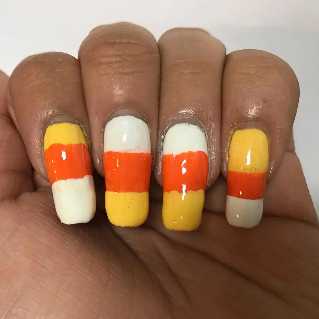Dark Candy Corn Nail Design Dark Candy Corn nail design idea