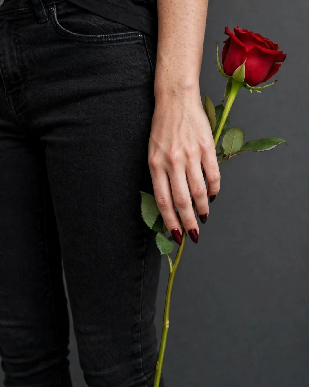 Dark Cherry Short nail design idea