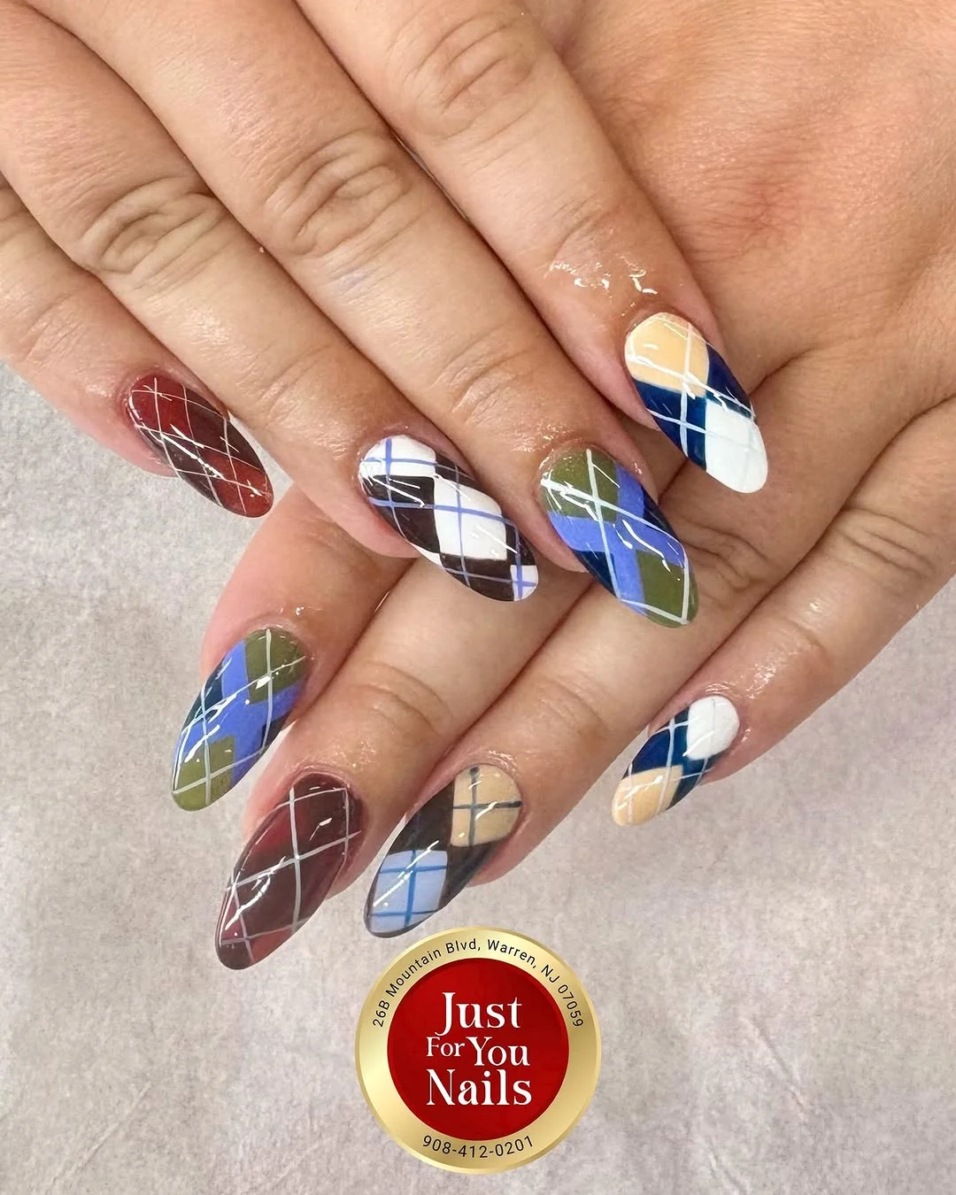 Colorful Argyle Nail Design Colorful Argyle nail design idea
