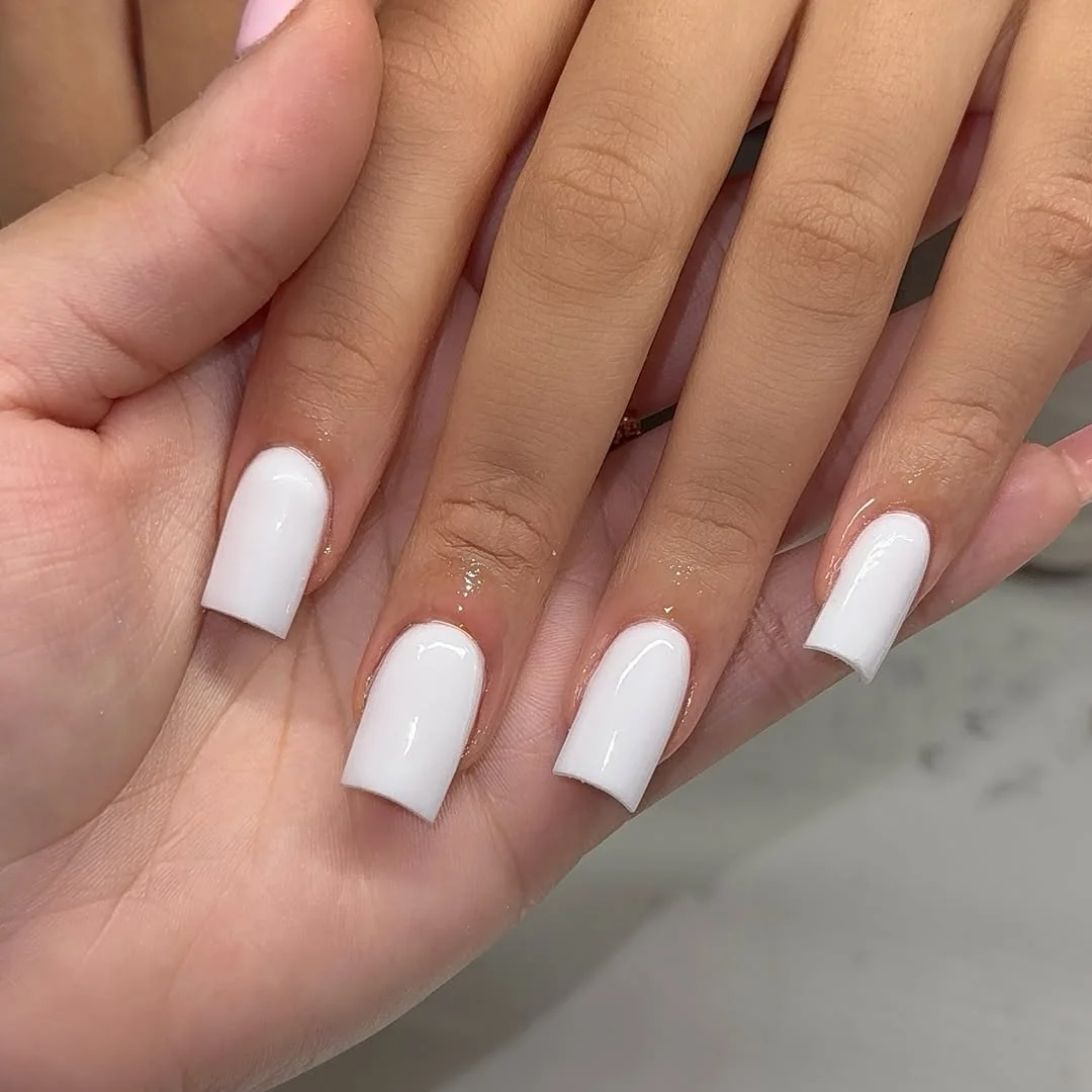 Milky White Square Nail Design Milky White Square nail design: white short square