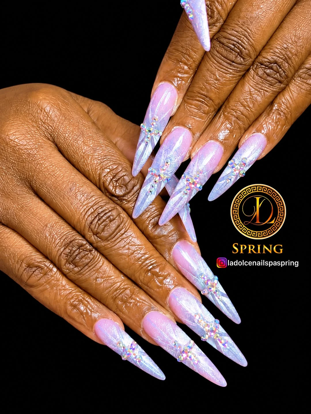 Frosted Blue Snowflake nail design idea