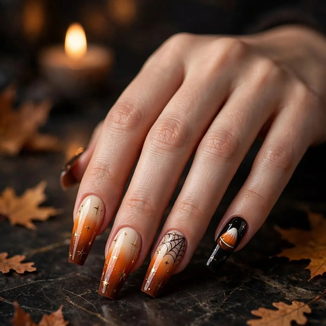Bold Candy Corn Nails Nail Design Bold Candy Corn Nails nail design idea