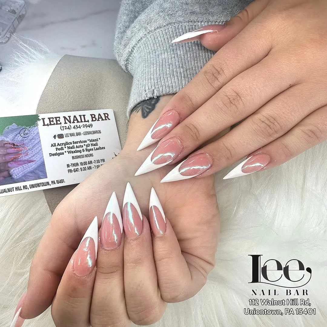 White Line Glazed nail design idea