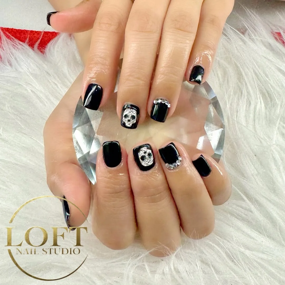 Matte Skull Nail Design Matte Skull nail design idea