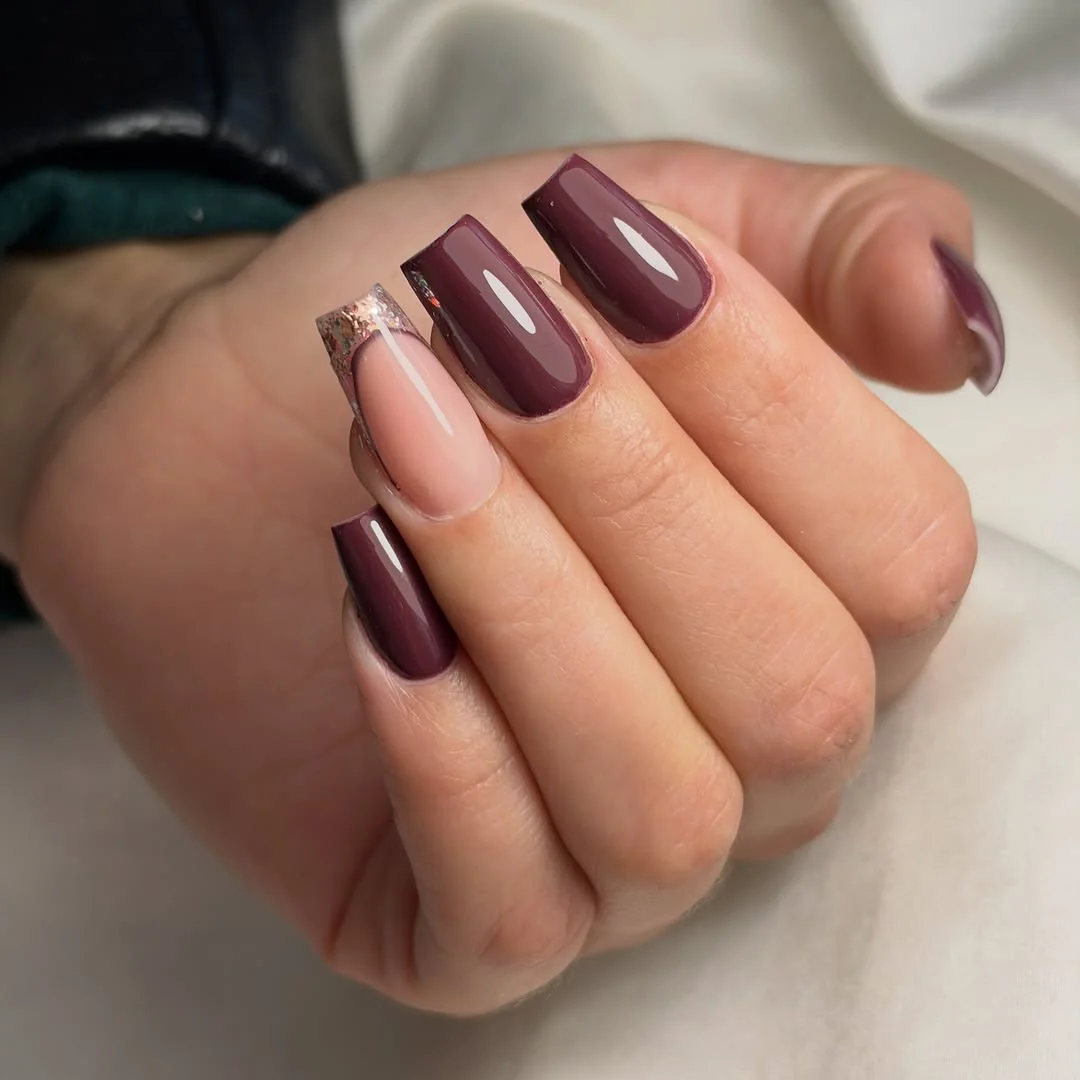 Textured Reverse French Nail Design Textured Reverse French nail design idea