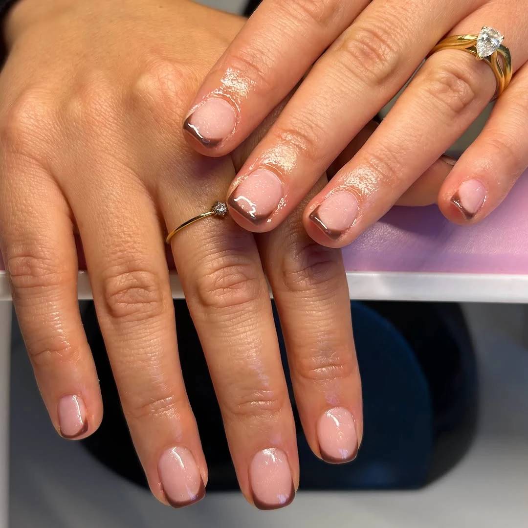 Thin Brown Tip Nail Design Thin Brown Tip nail design idea