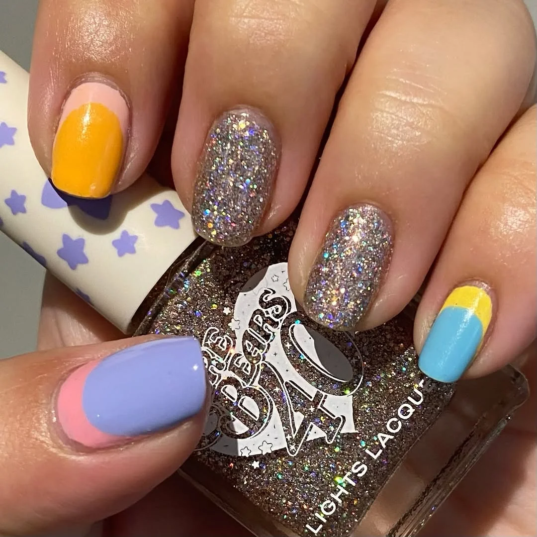 Floral Reverse French Nail Design Floral Reverse French nail design idea