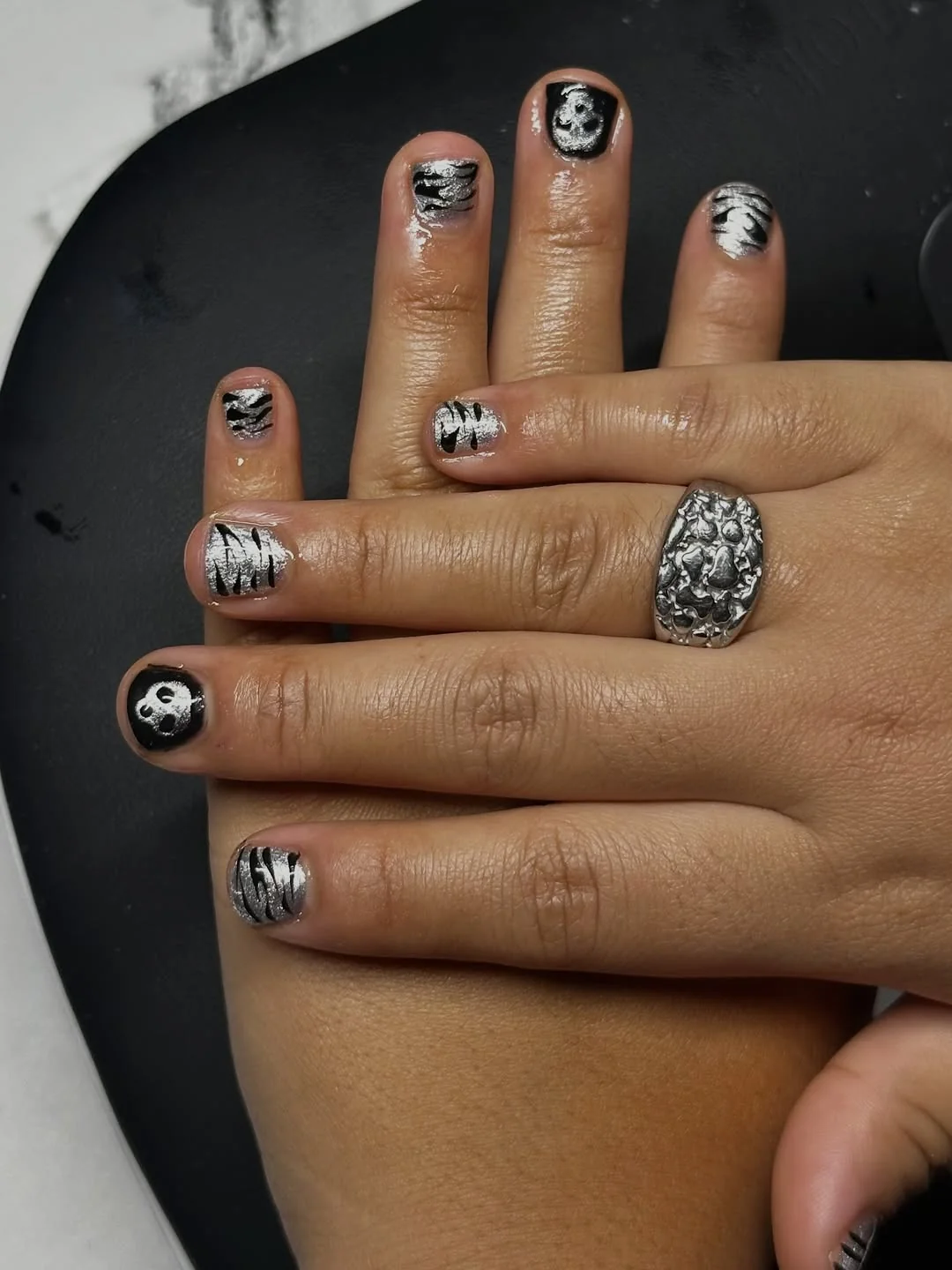 Neon Skull Nail Design Neon Skull nail design idea