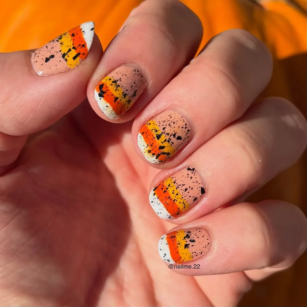 Elegant Candy Corn Nails Nail Design Elegant Candy Corn Nails nail design idea