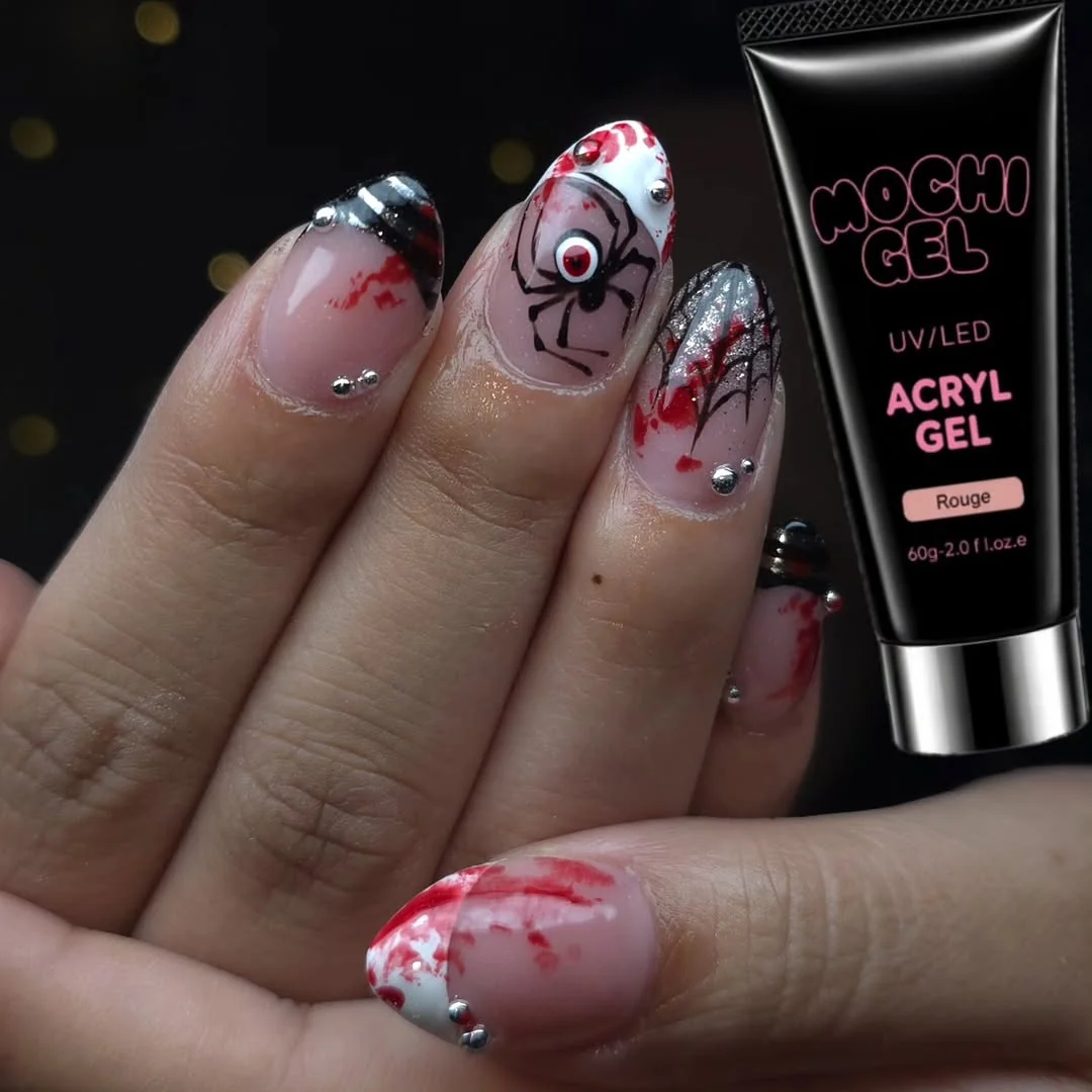 Red Spider Web Nail Design Red Spider Web nail design idea