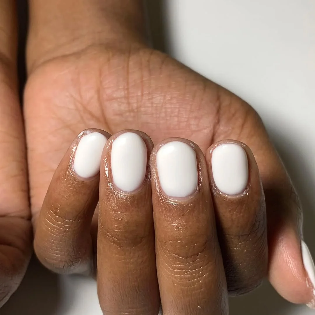 Milky White Short Nail Design Milky White Short nail design idea
