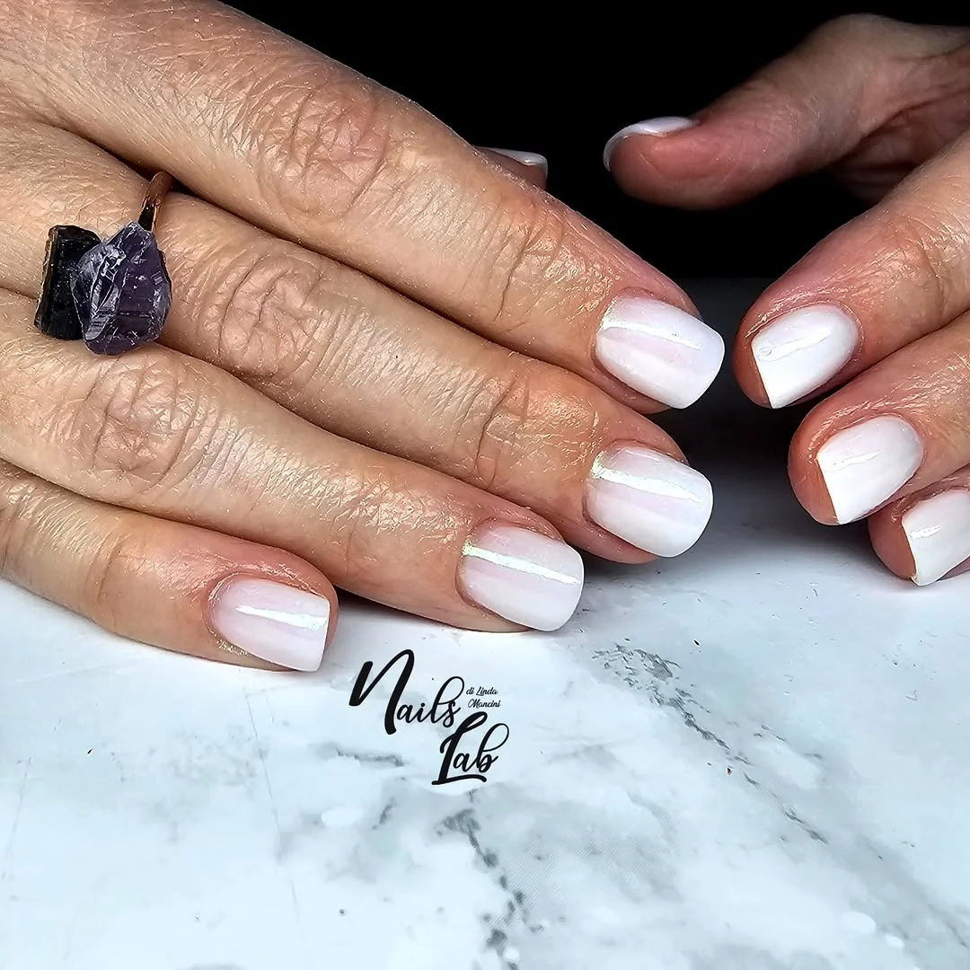 White Short Square Nail Design White Short Square nail design idea