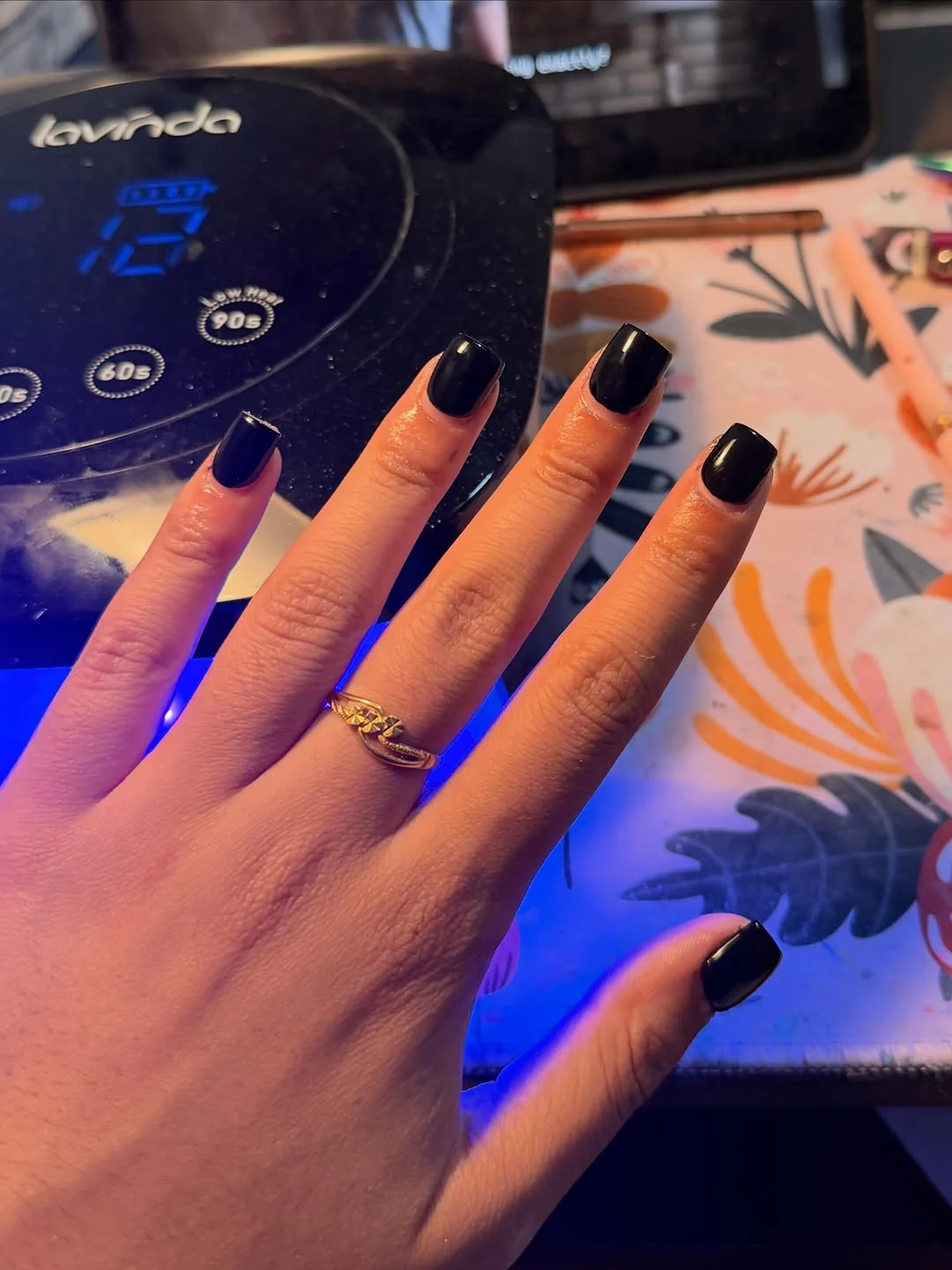 Short Black Gel Nail Design Short Black Gel nail design idea