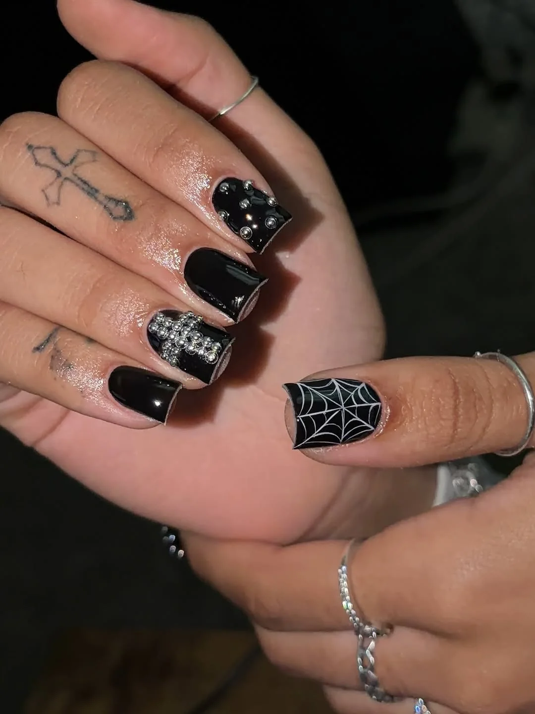 Black Pattern Nail Design Black Pattern nail design idea