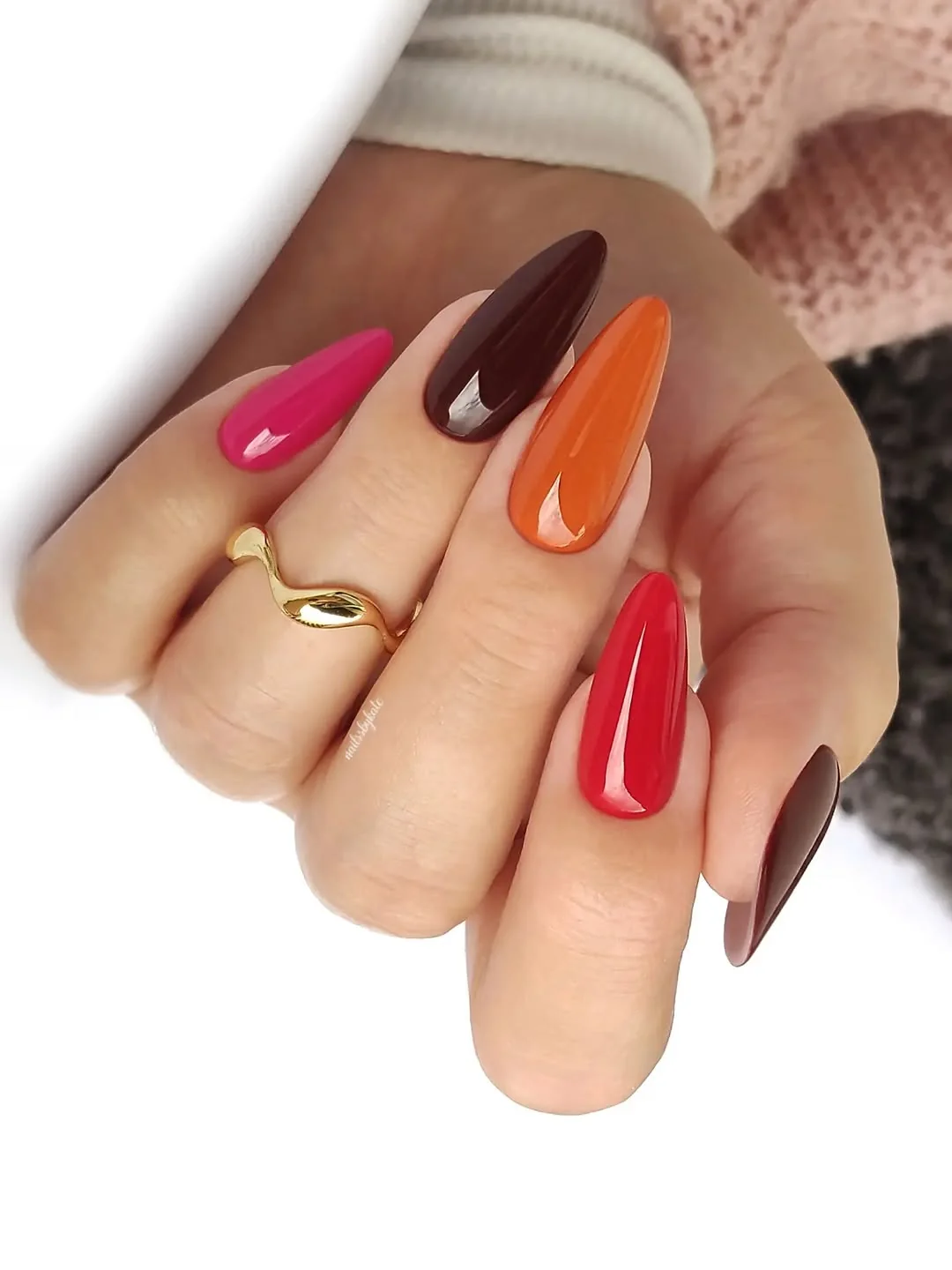 Colorful Stiletto Set nail design idea