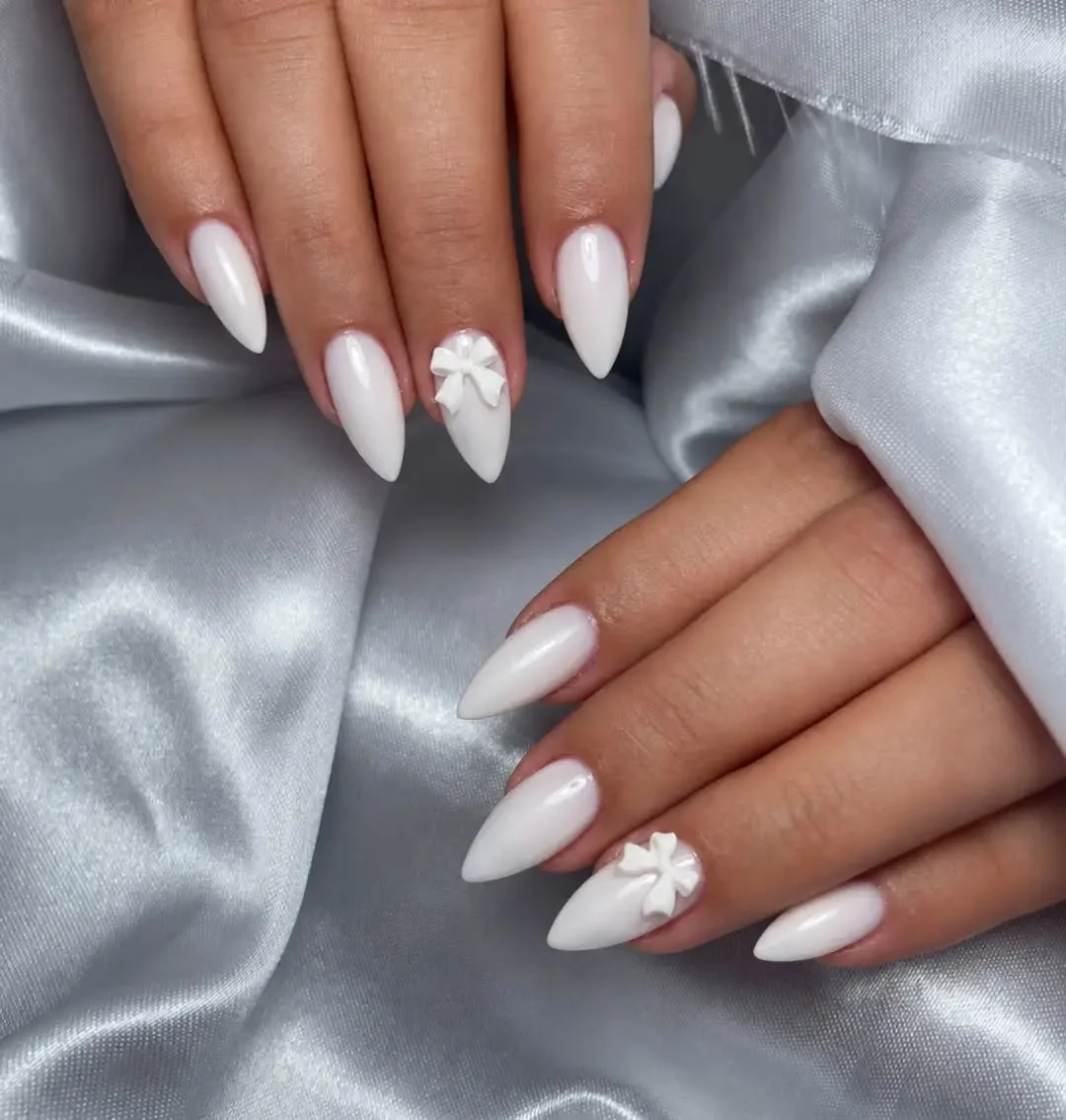 White Web Stiletto Nail Design White Web Stiletto nail design: white stiletto