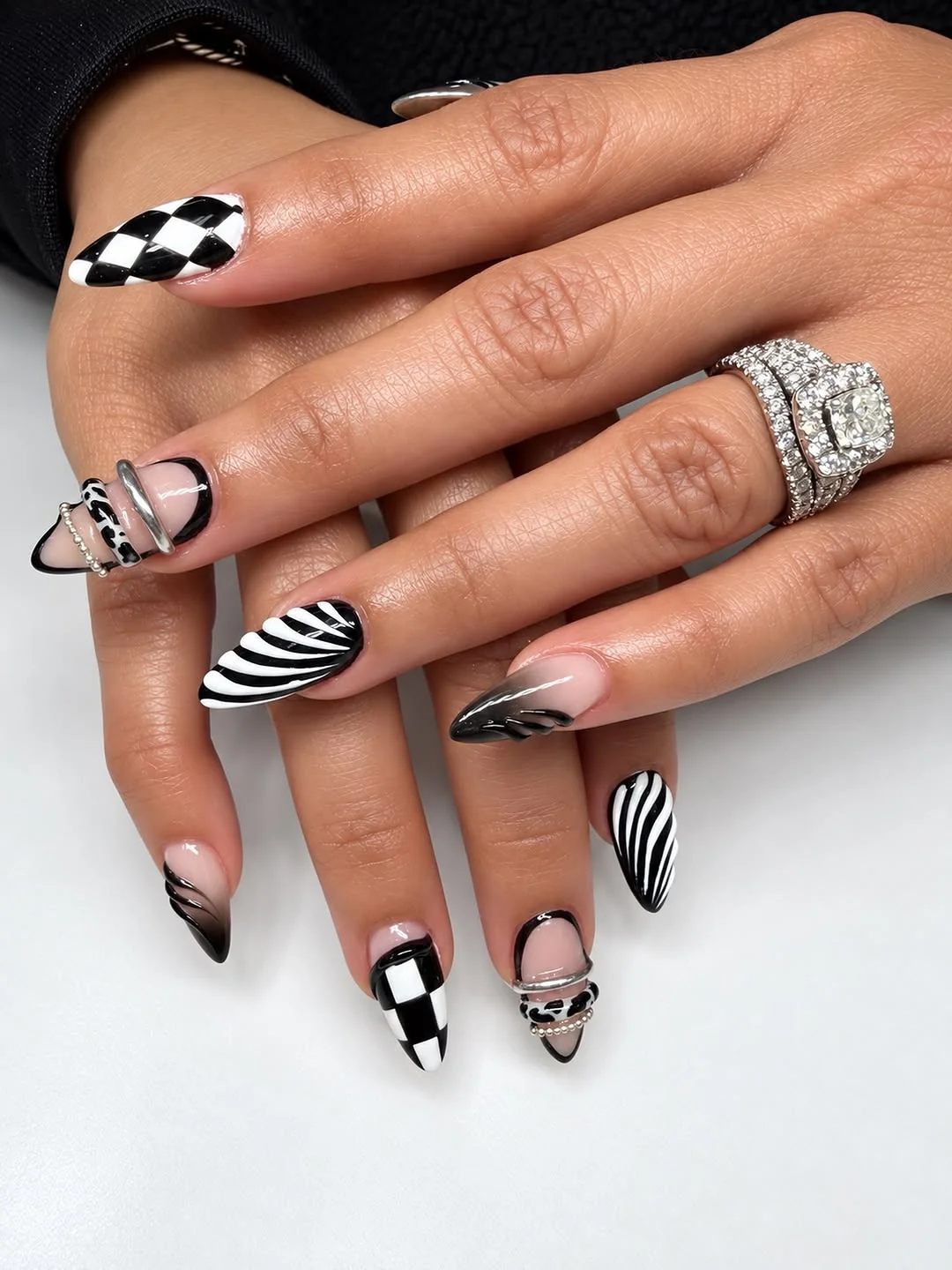Checker Zebra Nail Design Checker Zebra nail design idea