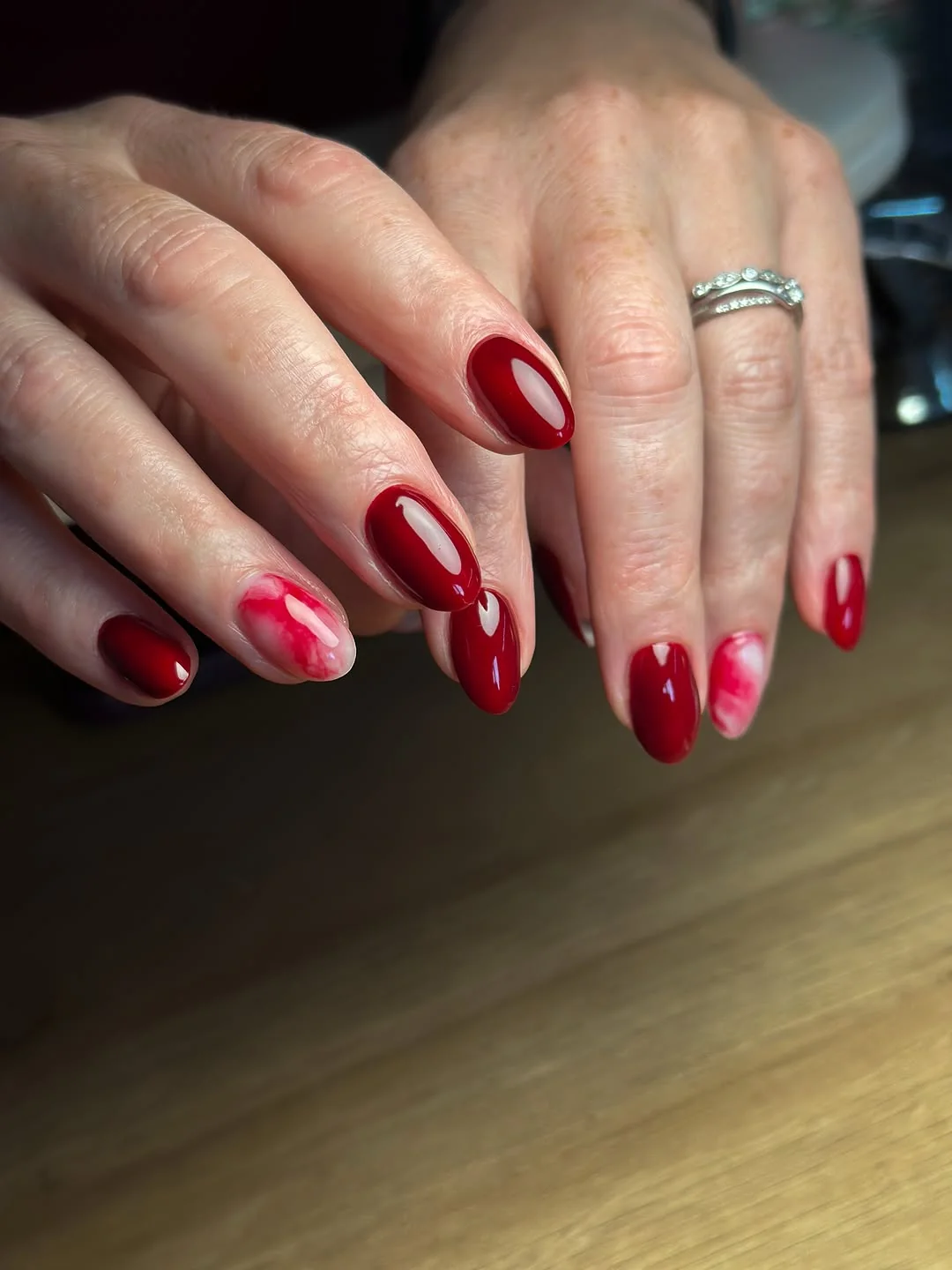 Red Everyday Nails nail design idea