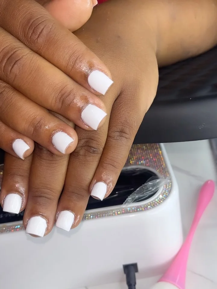 White Short Glossy Nail Design White Short Glossy nail design idea