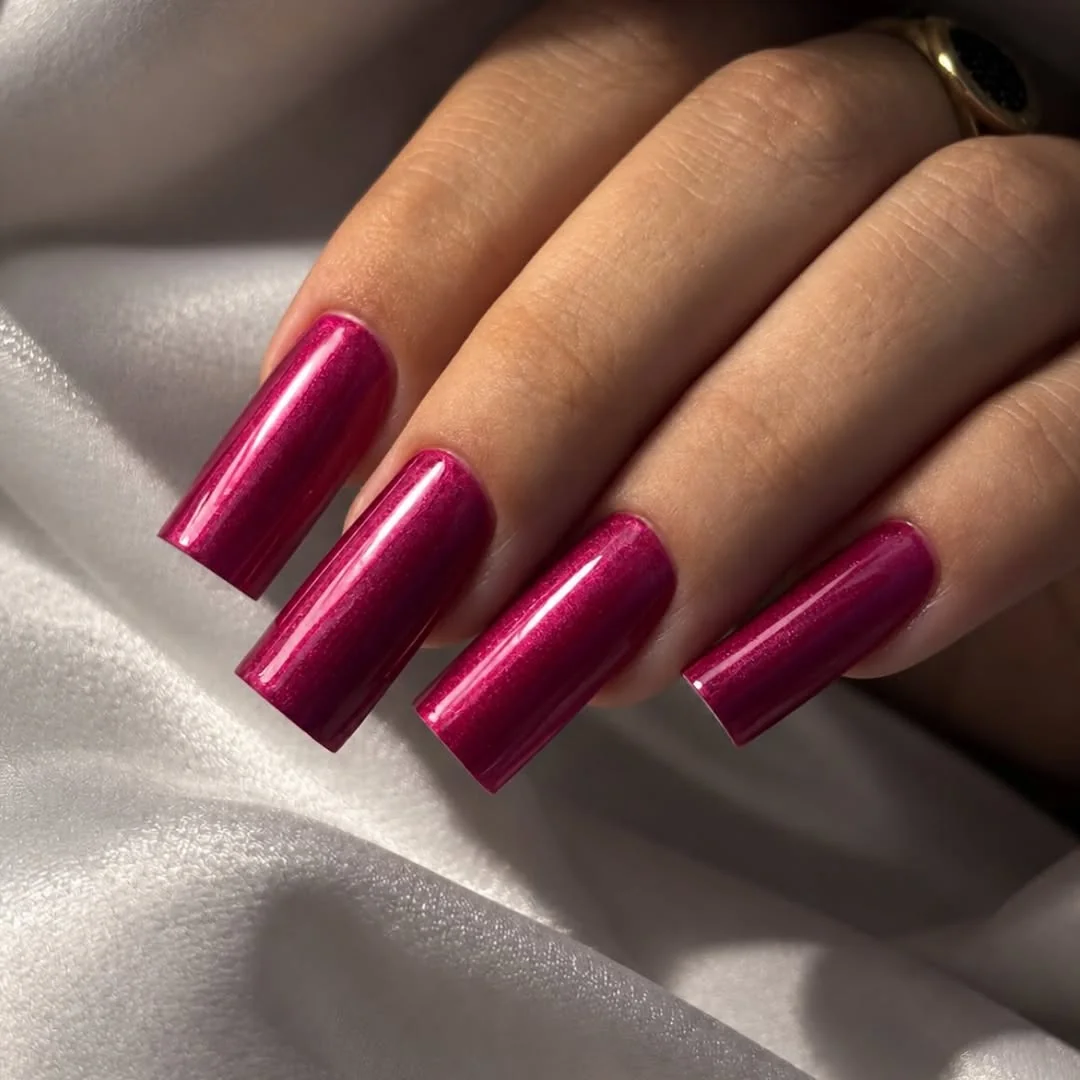 Berry Square nail design idea