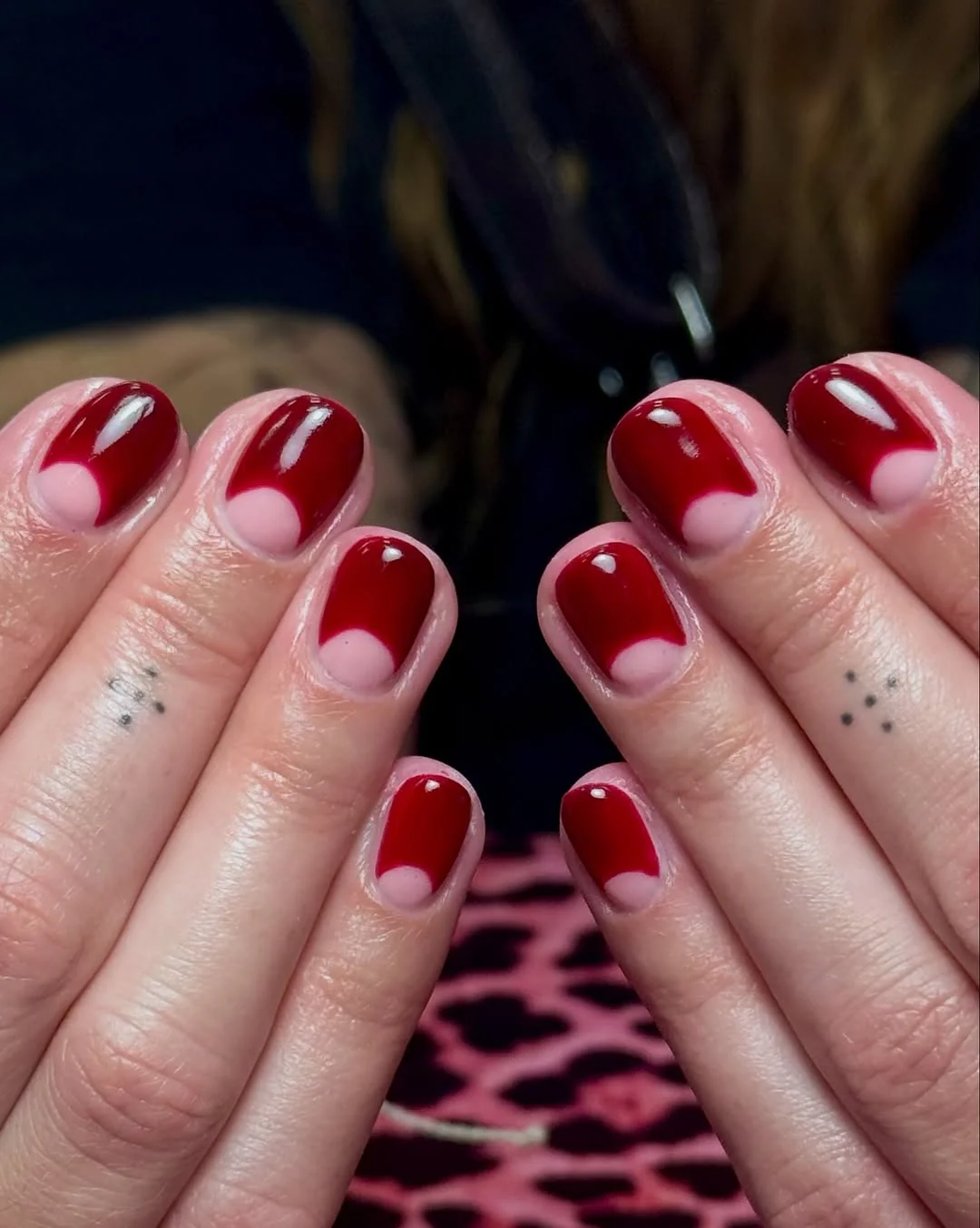 Shimmer Reverse French Nail Design Shimmer Reverse French nail design idea