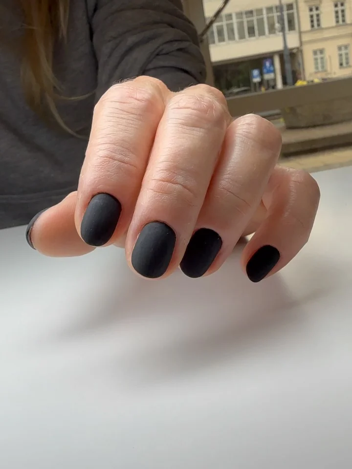 Matte Black Nail Design Matte Black nail design idea