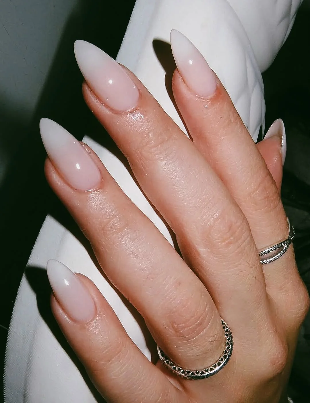 Nude Office Almond Nail Design Nude Office Almond nail design: nude french almond sheer