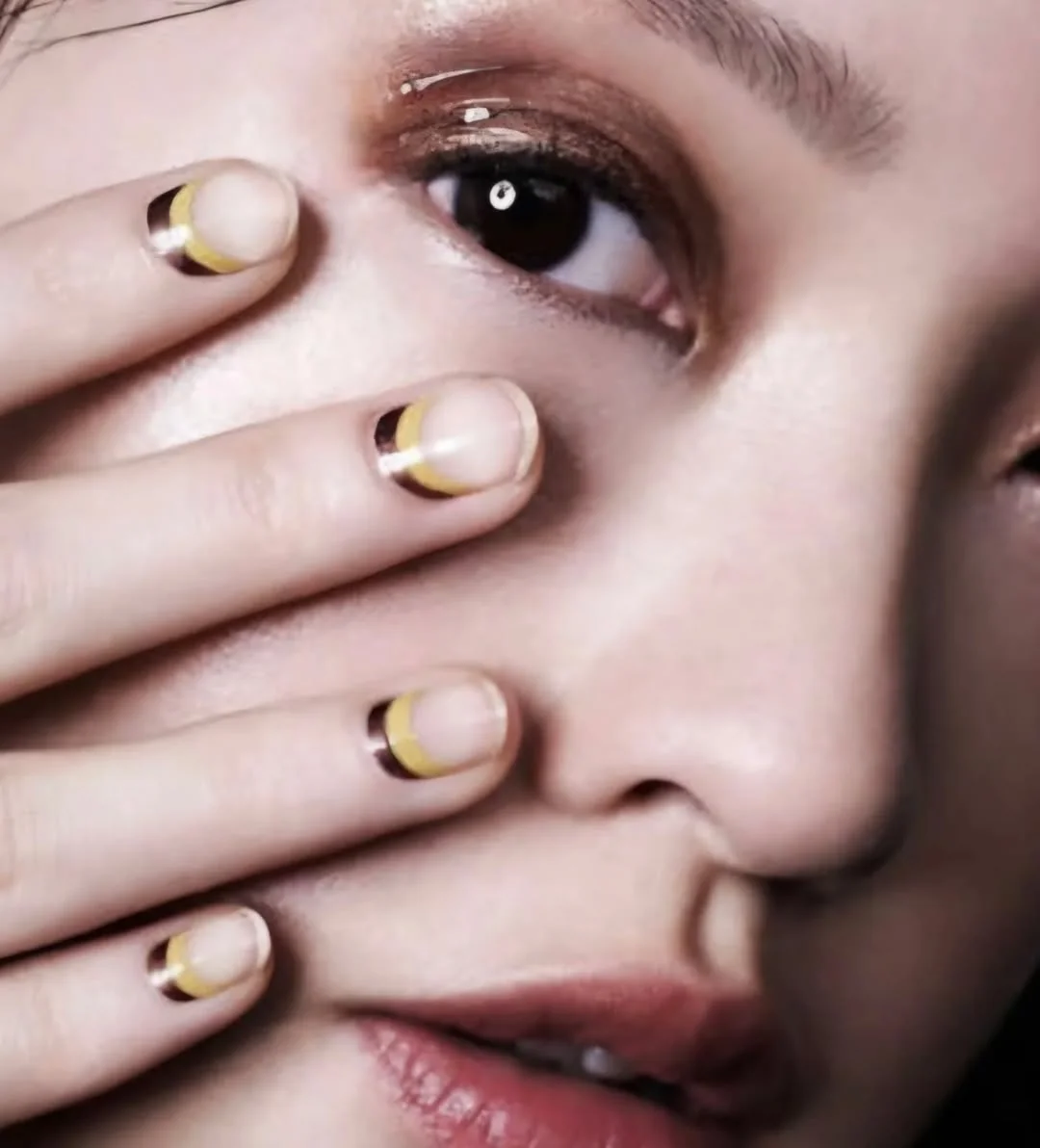 Gradient Reverse French Nail Design Gradient Reverse French nail design idea