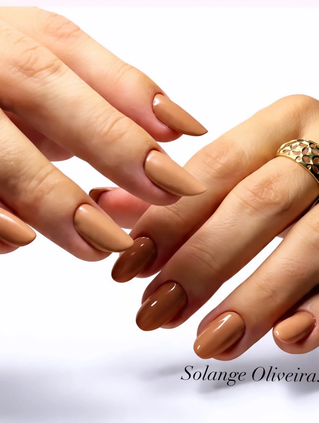 Caramel Gel Almond Nail Design Caramel Gel Almond nail design idea