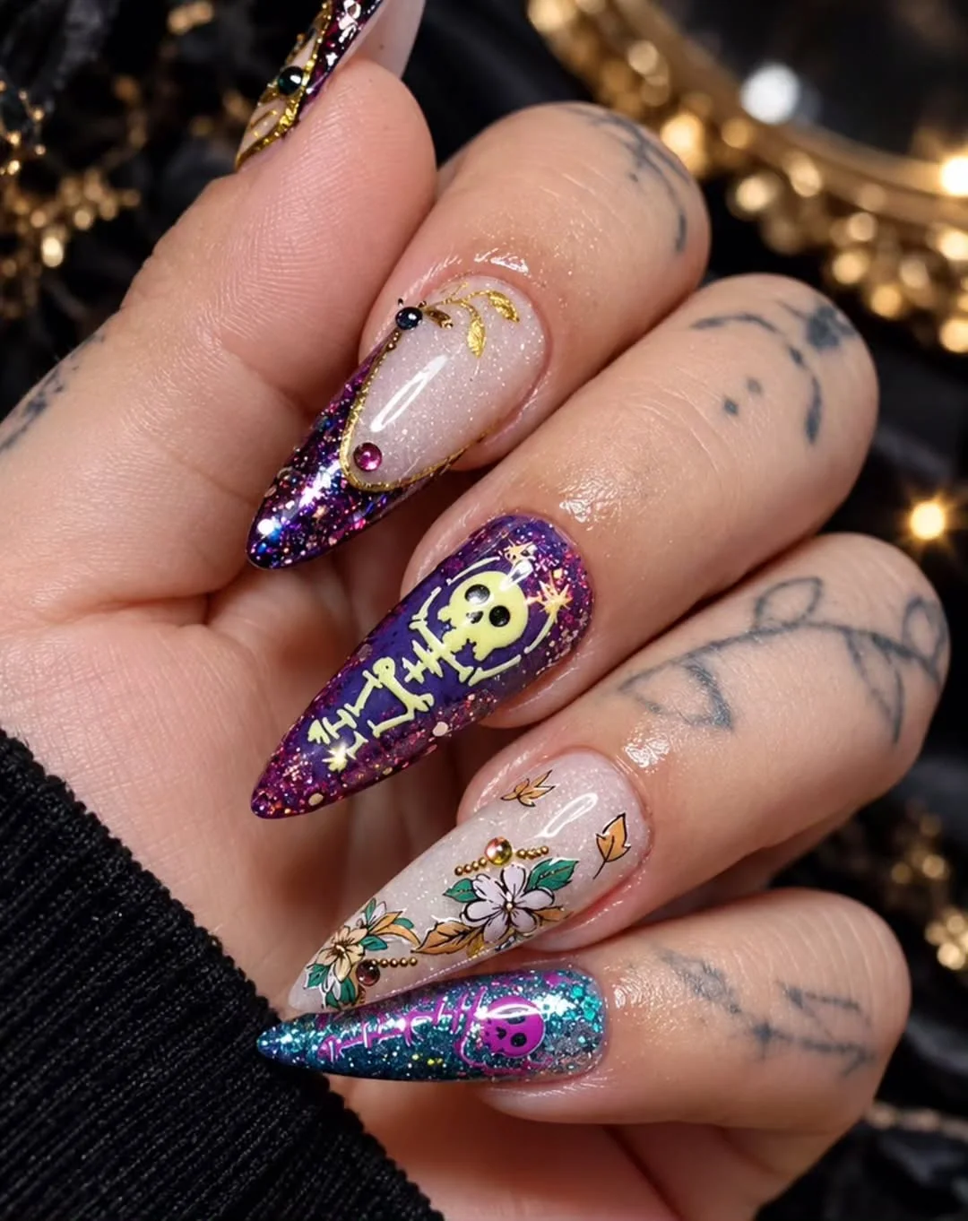 Bold Skull Nails Nail Design Bold Skull Nails nail design idea