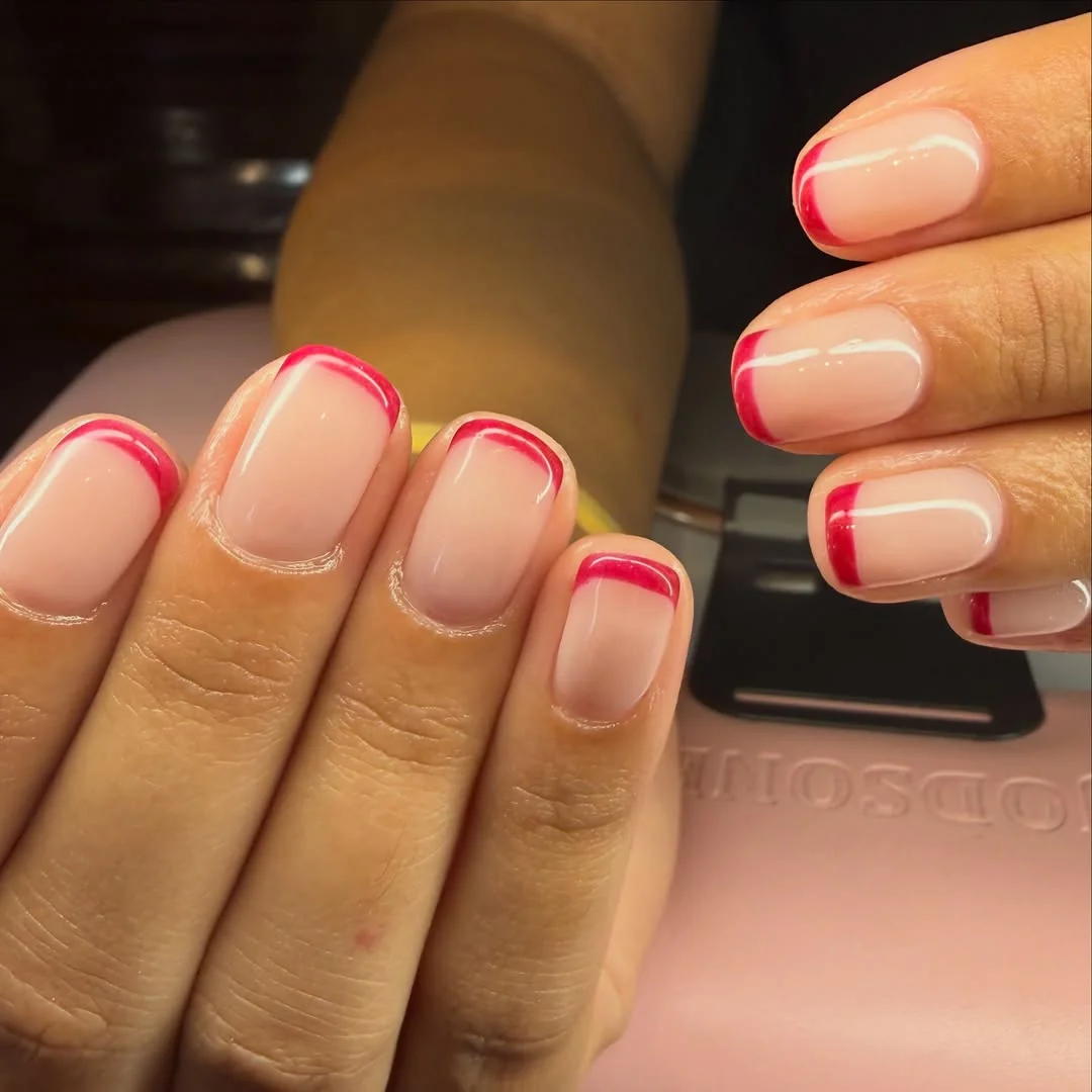 Classic Red French Nail Design Classic Red French nail design idea