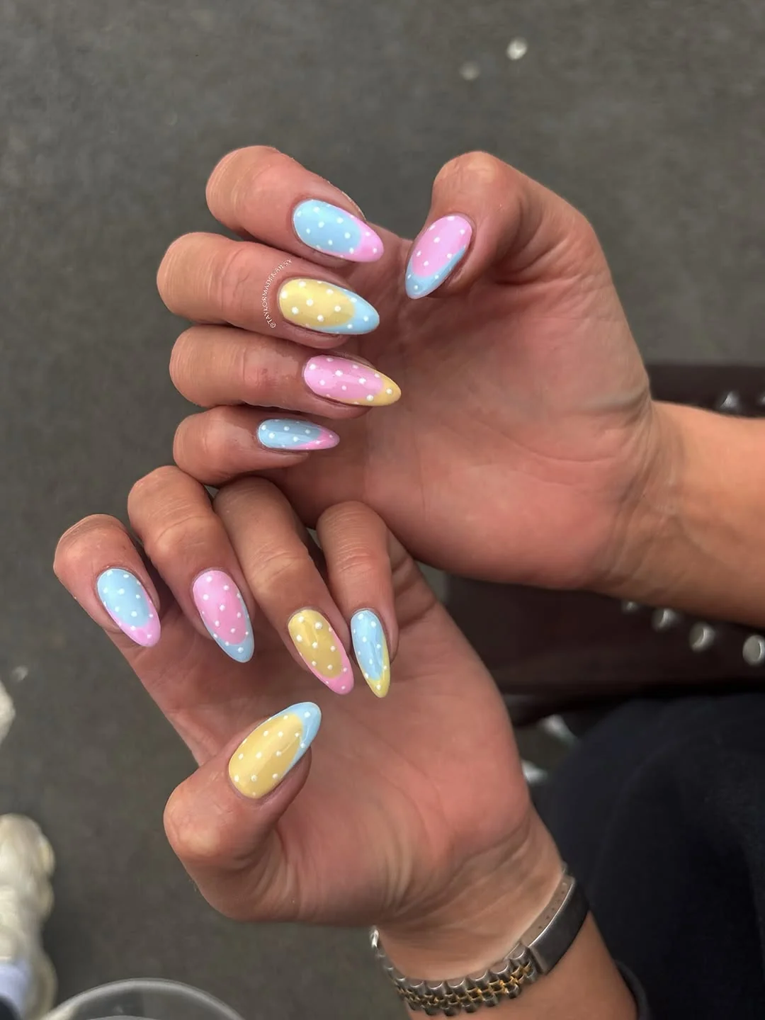Playful Color Short nail design: pastel multicolor short almond