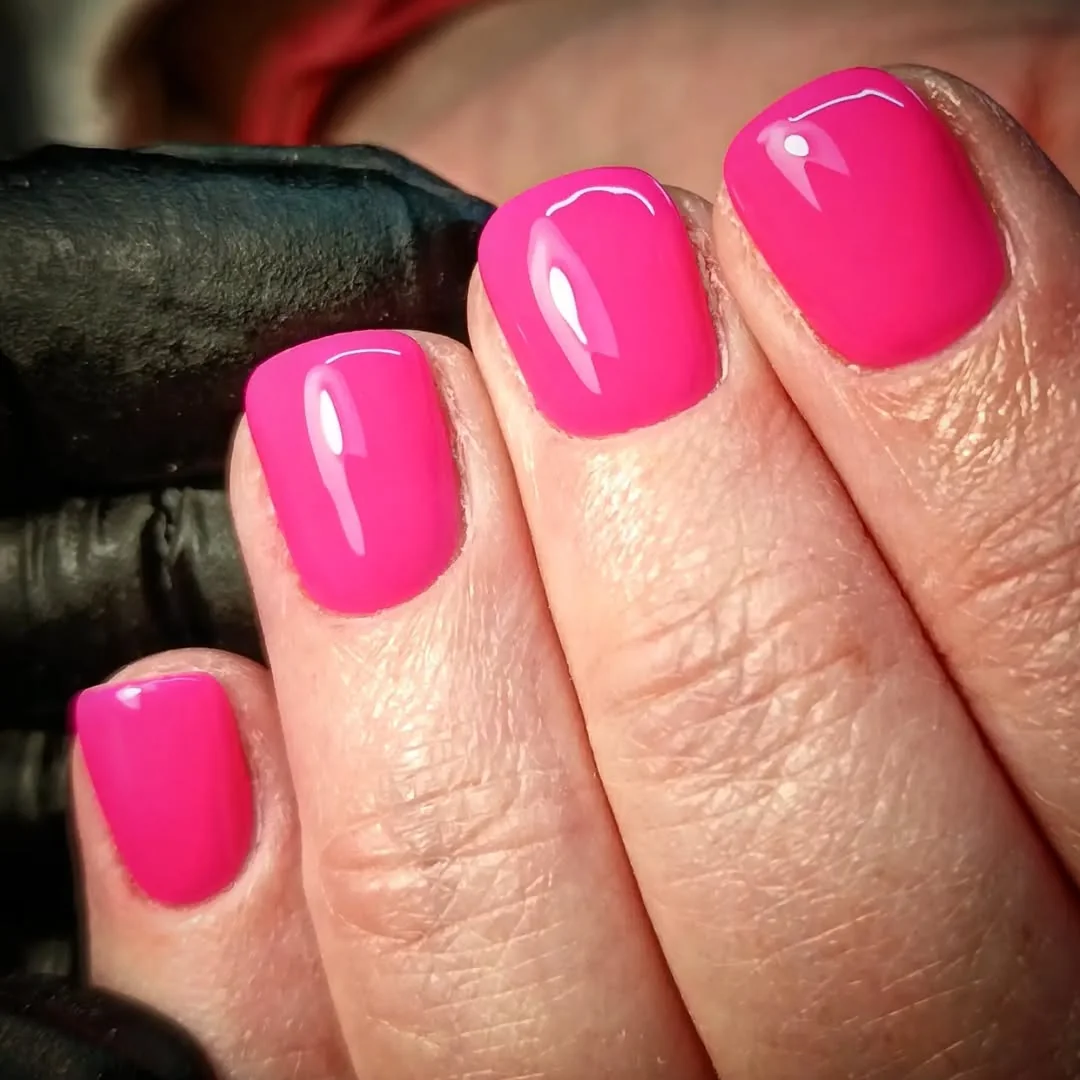 Glossy Fuchsia Nail Design Glossy Fuchsia nail design idea