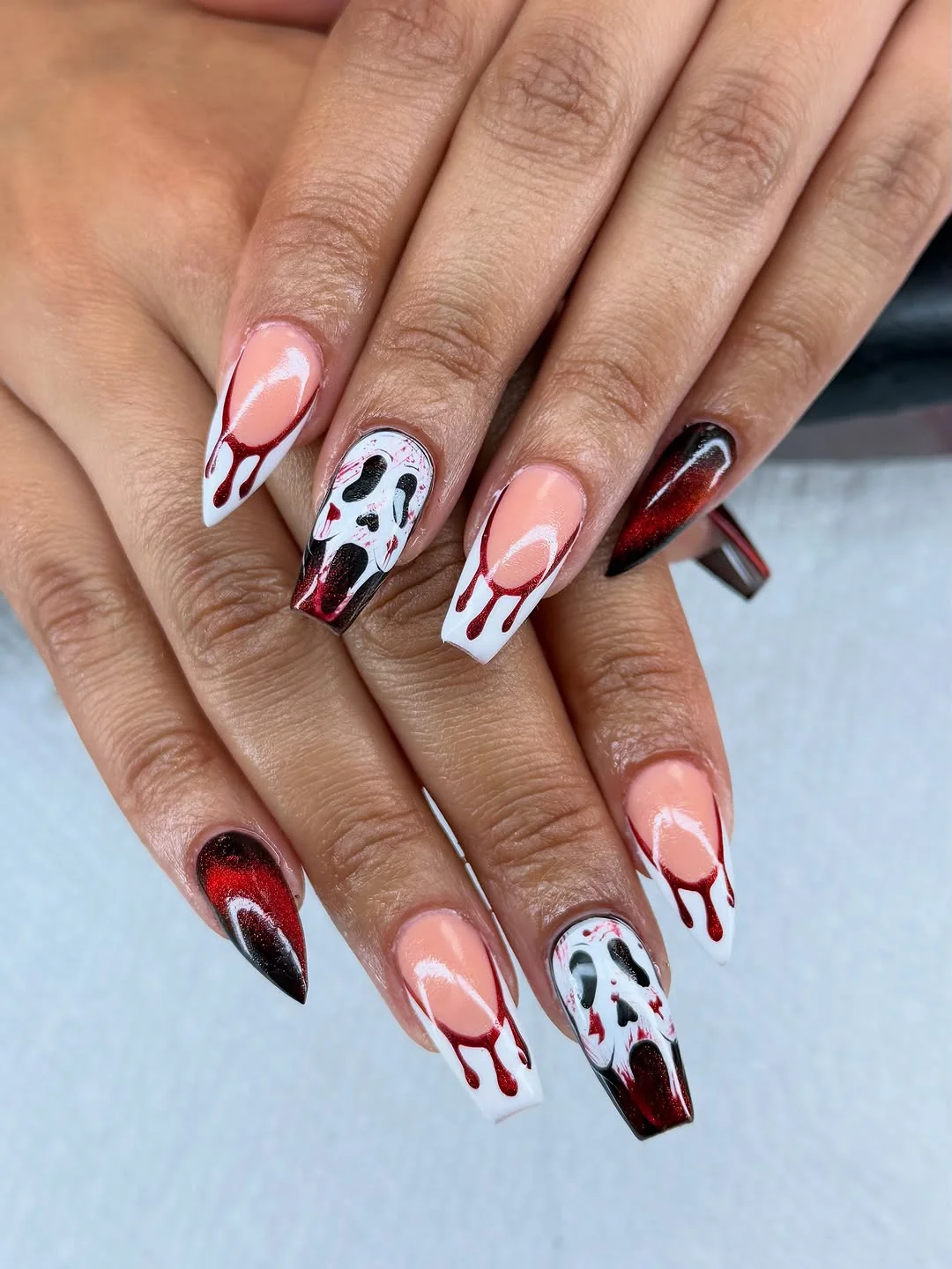 Ghostface Blood nail design idea