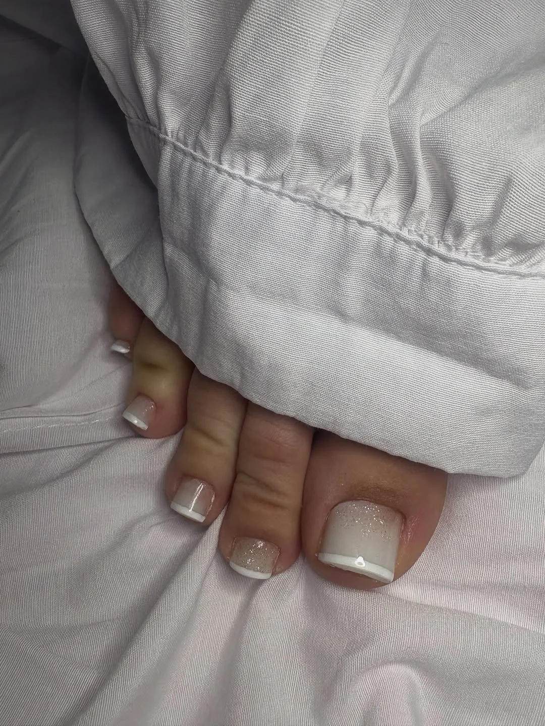 Milky French Toes nail design idea