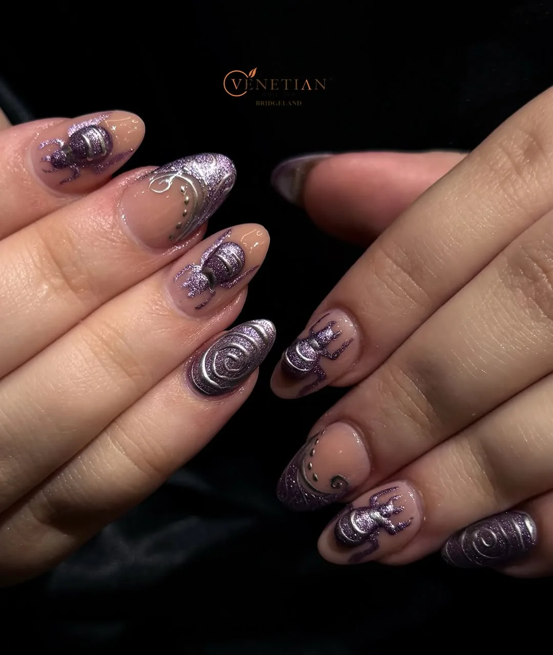 Smoky Web Art Nail Design Smoky Web Art nail design idea