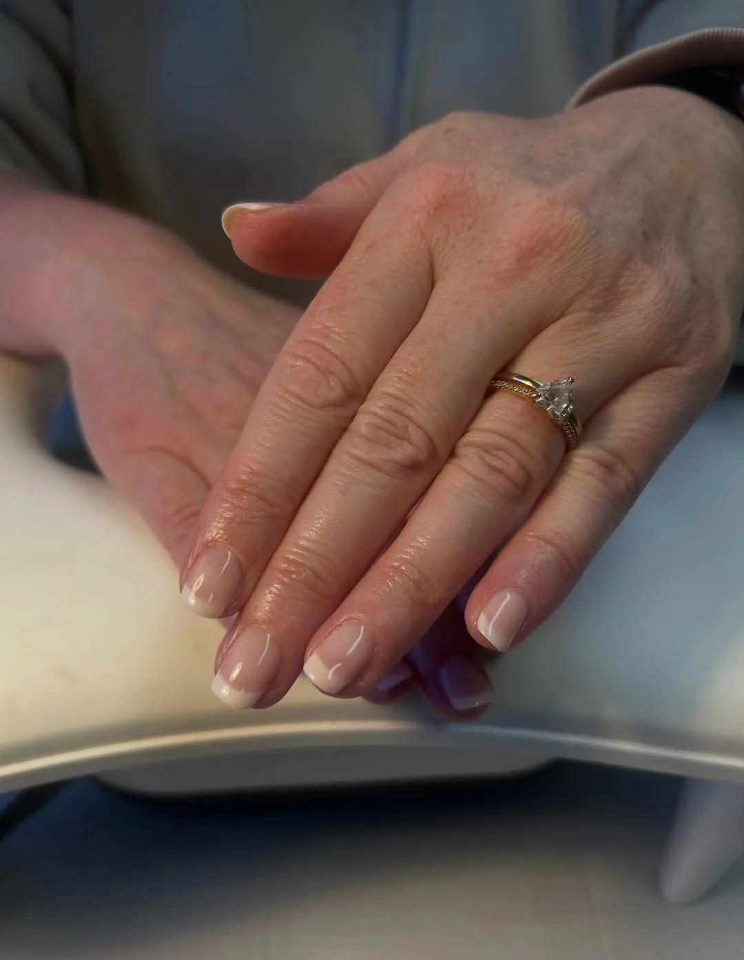 Warm Reverse French Nail Design Warm Reverse French nail design idea