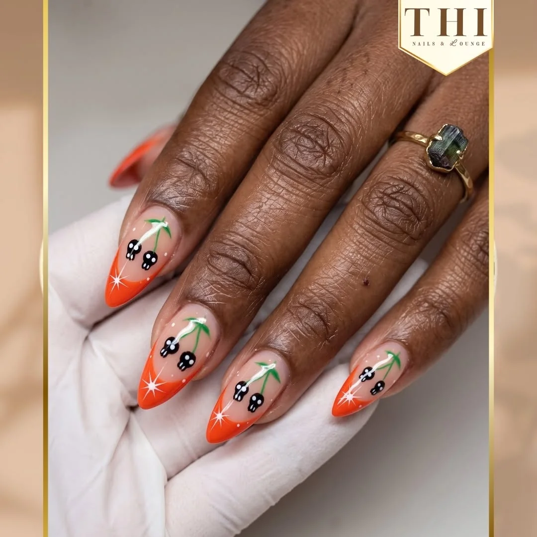 Velvet Skull Nail Design Velvet Skull nail design idea