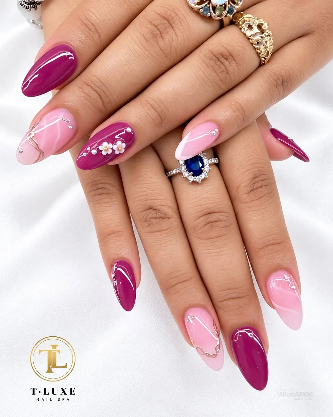 Neon Date Night nail design idea