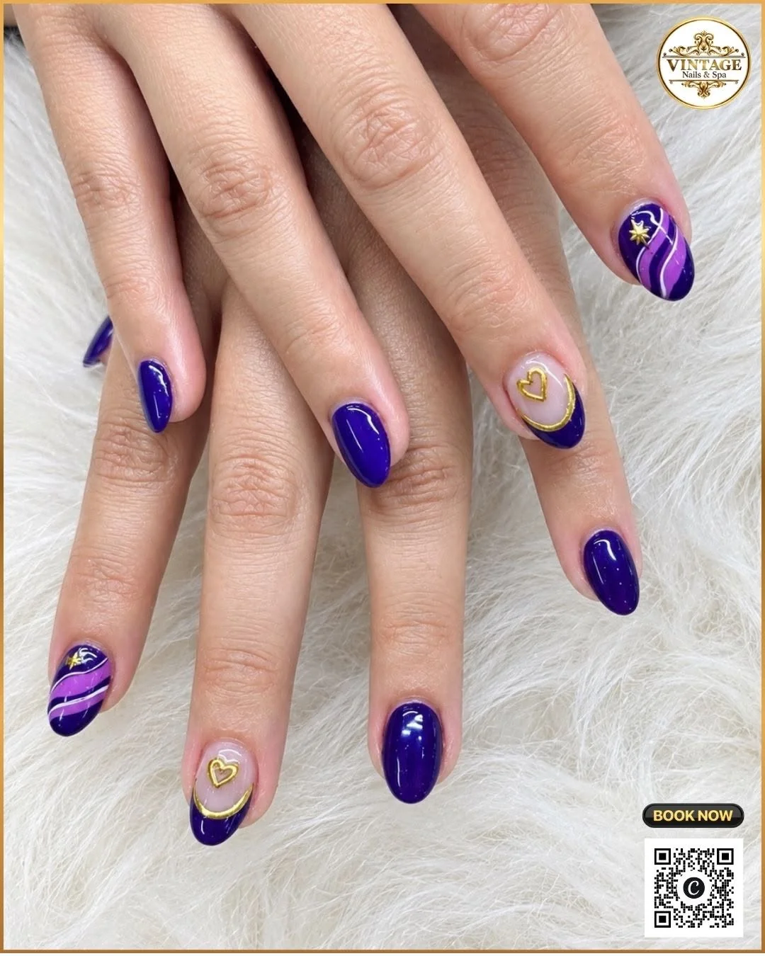 Cobalt Swirl Nail Design Cobalt Swirl nail design idea