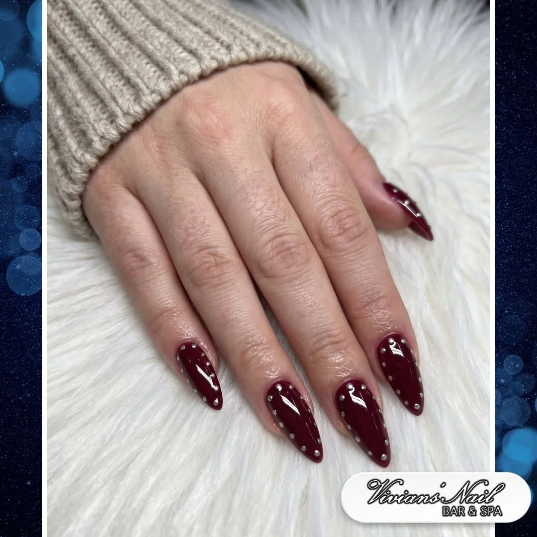 Burgundy Stiletto Gloss Nail Design Burgundy Stiletto Gloss nail design idea