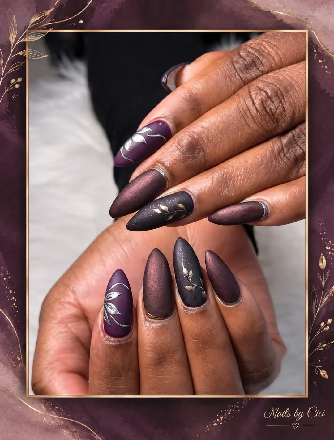 Matte Plum Nail Design Matte Plum nail design idea