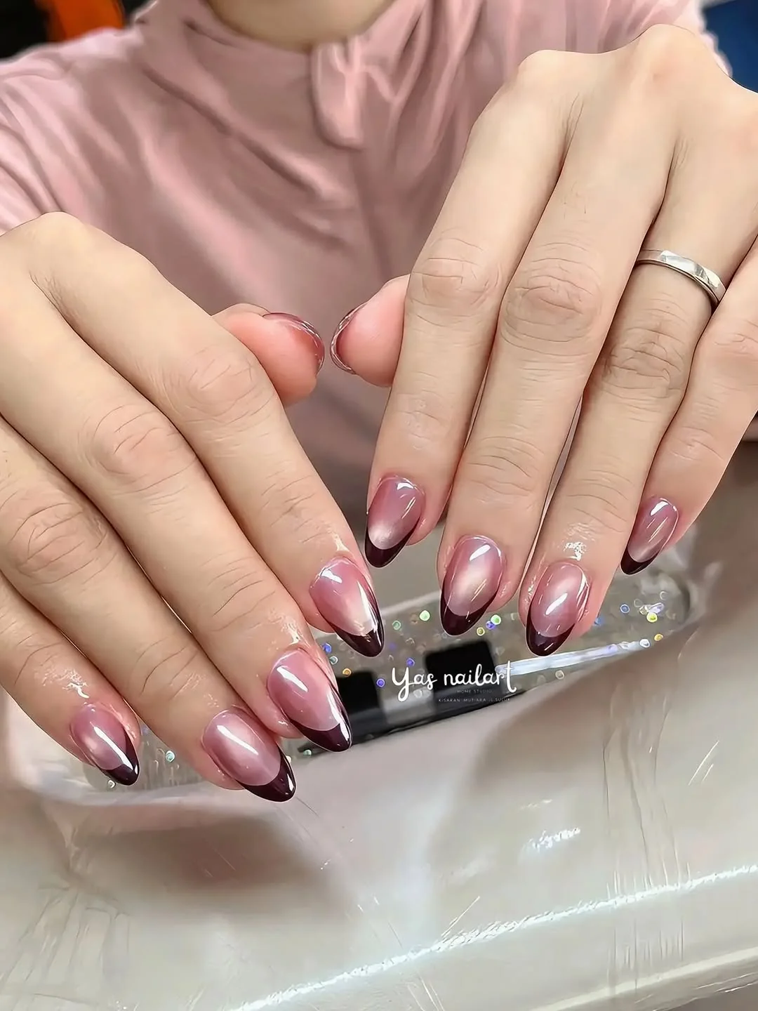 Velvet Glazed Tips nail design idea