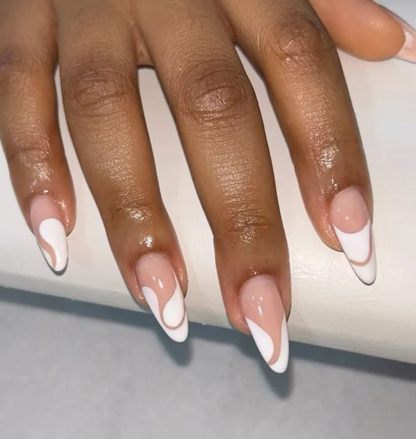 White French Square Nail Design White French Square nail design: white french long almond