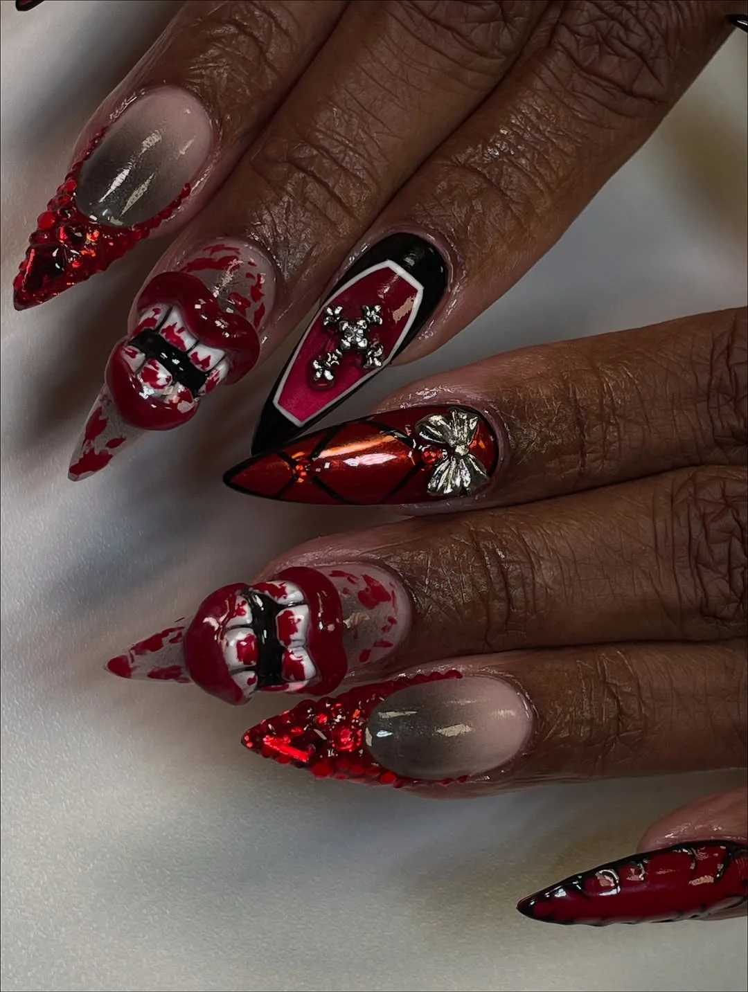 Vampire Red nail design idea